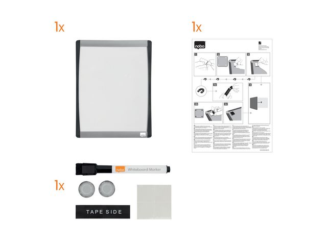 Whiteboard NOBO 28x21,5 buet hvit