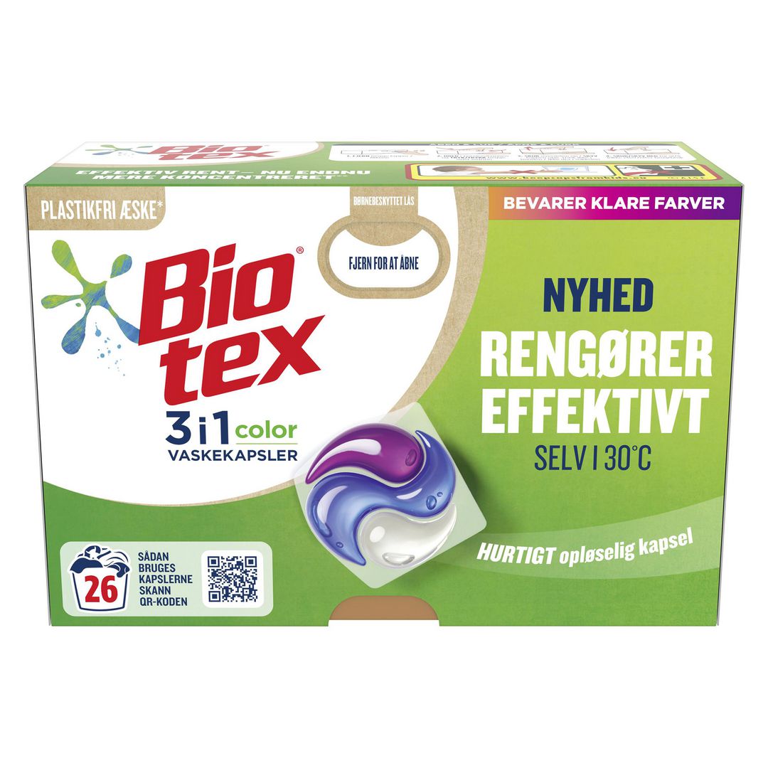 Kjøp Tøyvask BIO-TEX Color 3i1 kapsler (26)