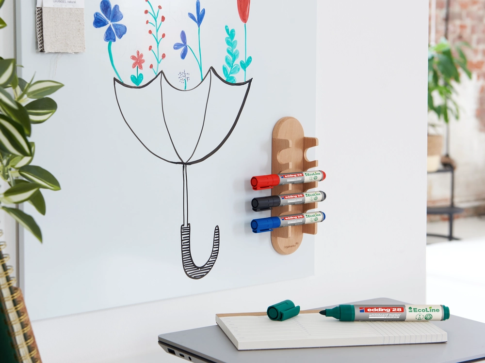 Whiteboardtavle med Edding whiteboardpenner