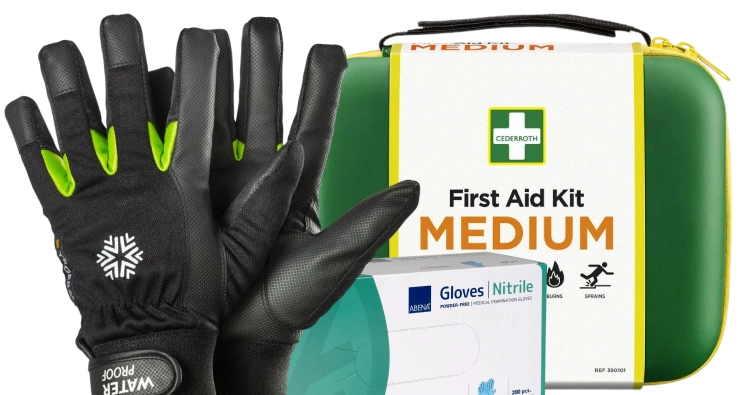 Vernehanske og førstehjelpsutstyr