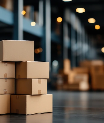 Pappesker i lagerlokale