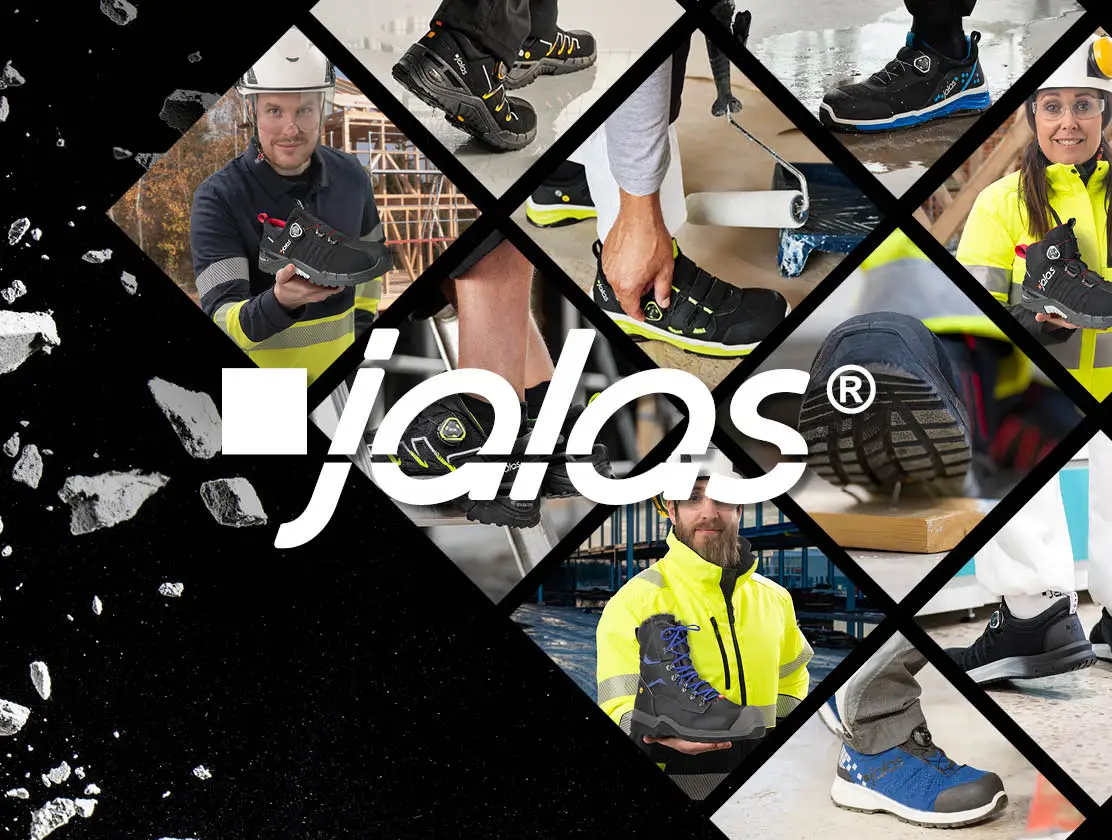 Ett kollage av JALAS vernesko og arbeidssko