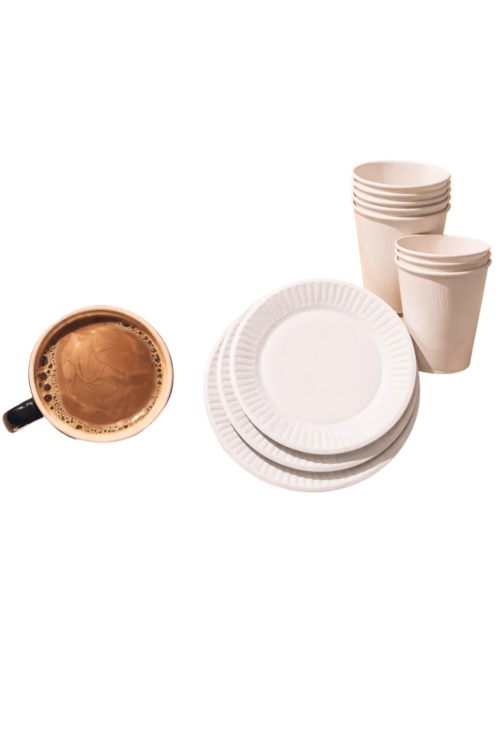 Kaffe , proselen og engangskopper