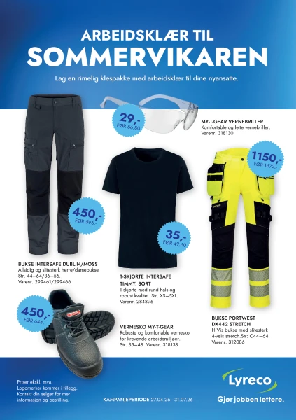 Arbeidsklær til sommervikaren