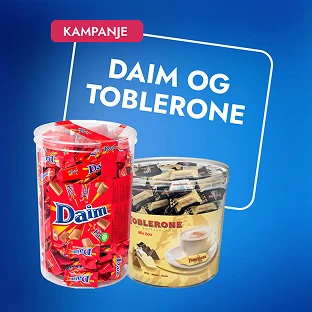 Kampanje: Daim og Toblerone - sjokoladesylindere på tilbud