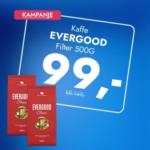 Kampanje: Evergood - Filter 500g Før 149kr Nå 99kr