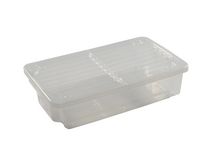 Oppbevaringsboks 55L transp. flat m/lokk Image
