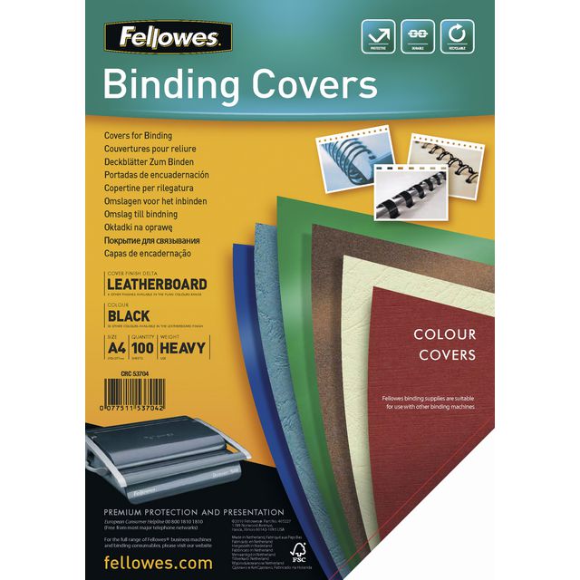Omslag ringinnb FELLOWES Karto sort(100) produktbilde
