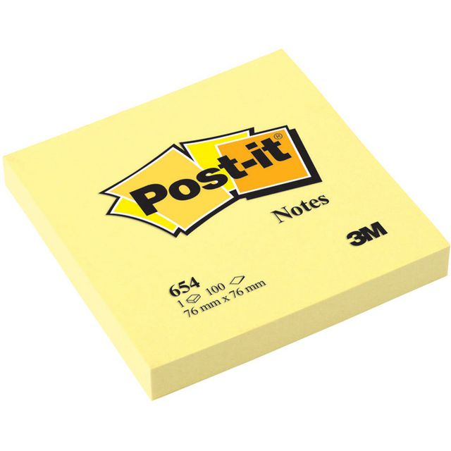 Notatblokk POST-IT 76x76 654 gul produktbilde