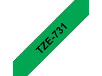 Tape BROTHER TZe-731 12mmx8m sort/grønn Image