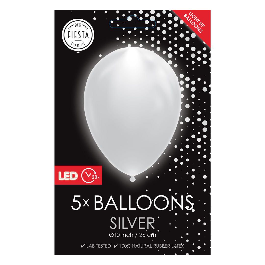 Ballonger  LED sølv (5) produktbilde