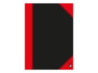 Protokoll A4 96 blad linjer sort/rød Image