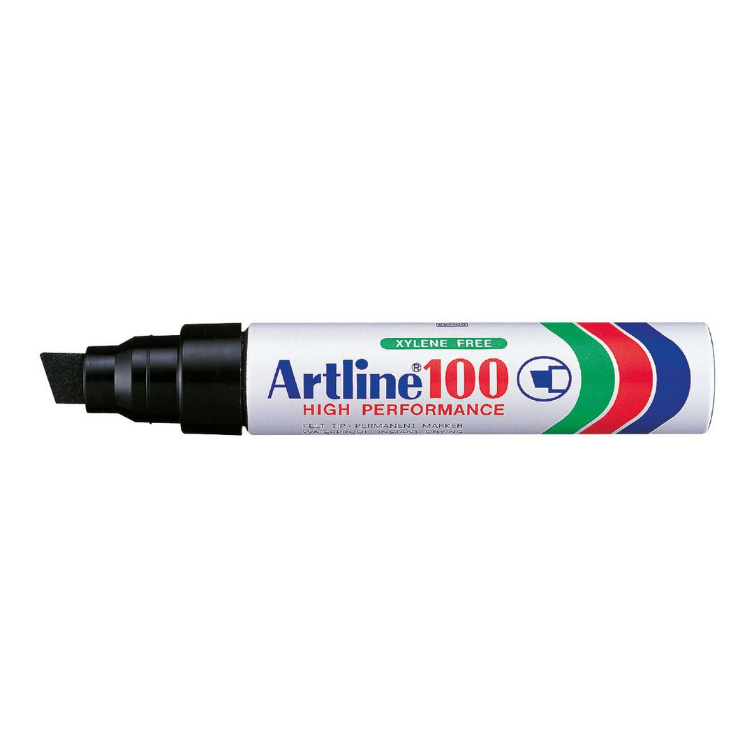 Merkepenn Artline 100 skrå spiss sort produktbilde