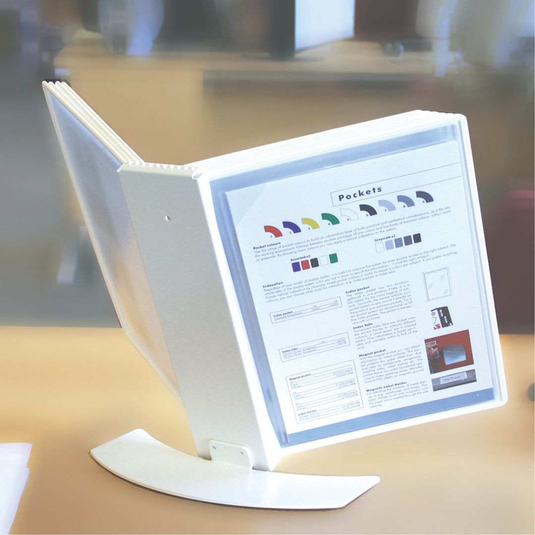 Bordstativ TARIFOLD A4 10 lommer hvit produktbilde