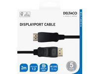 Kabel DELTACO Displayport M/M 2m sort Image