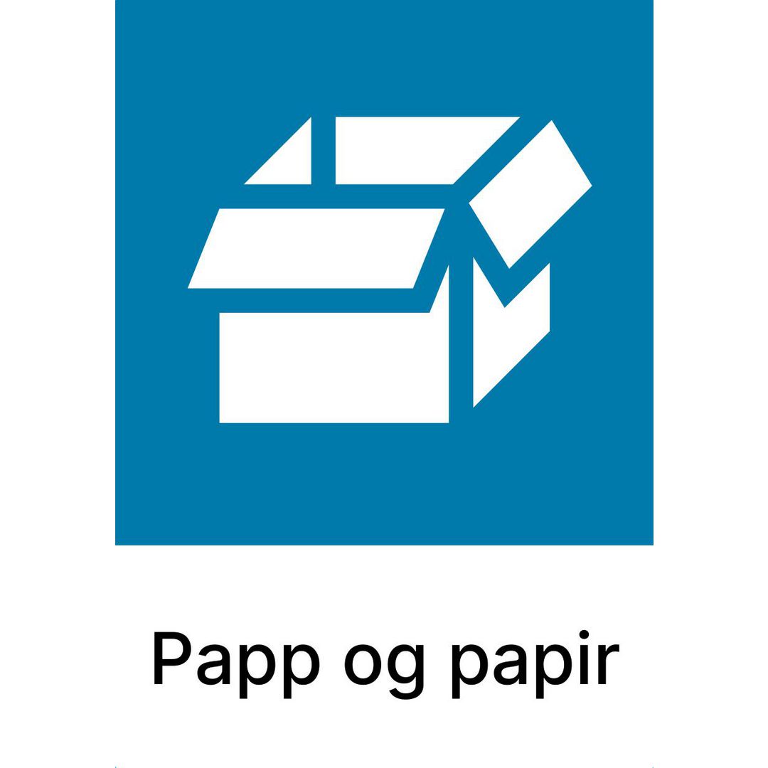 Kildesorteringsetikett Papp og Papir A5 produktbilde
