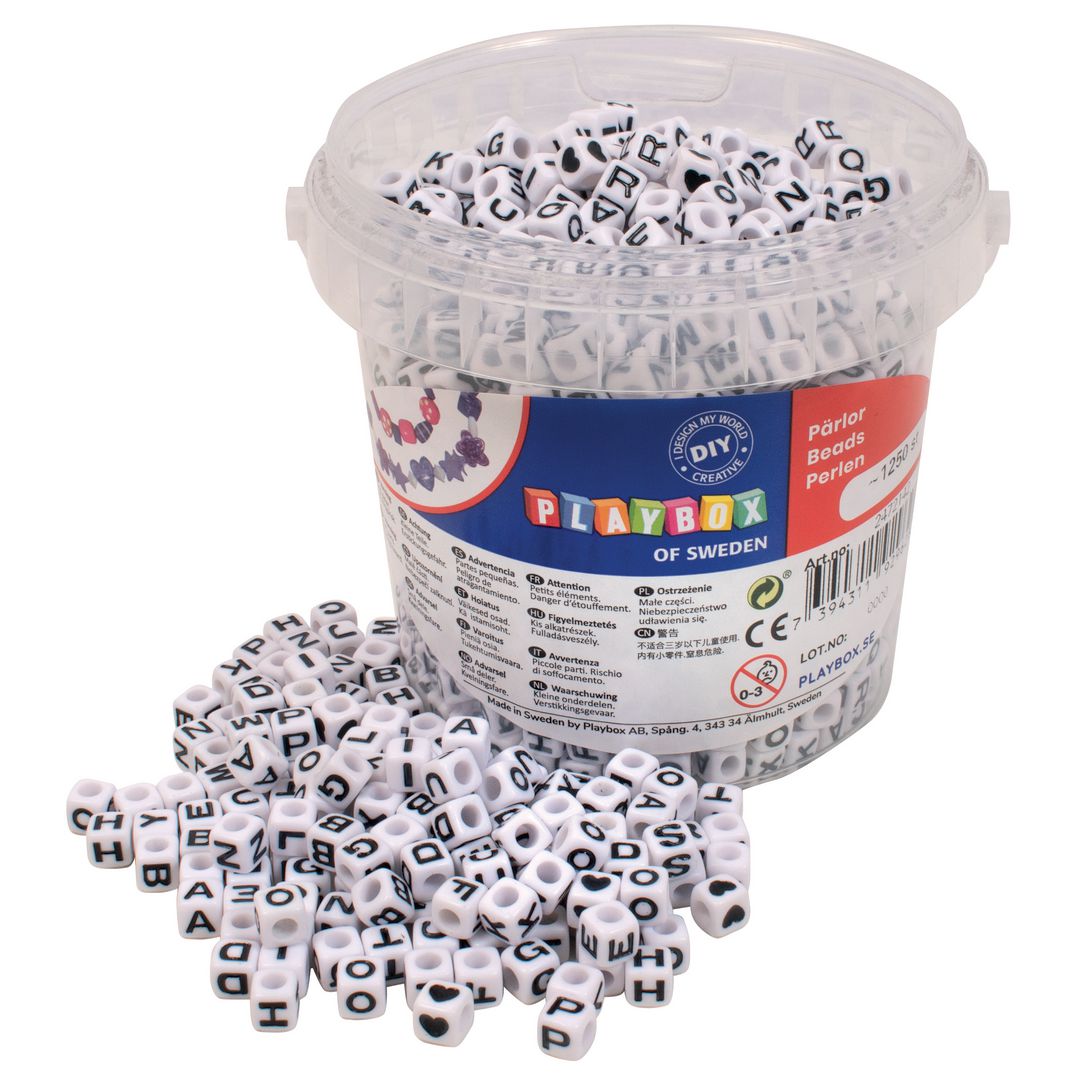 Perler PLAYBOX bokstaver hvit produktbilde