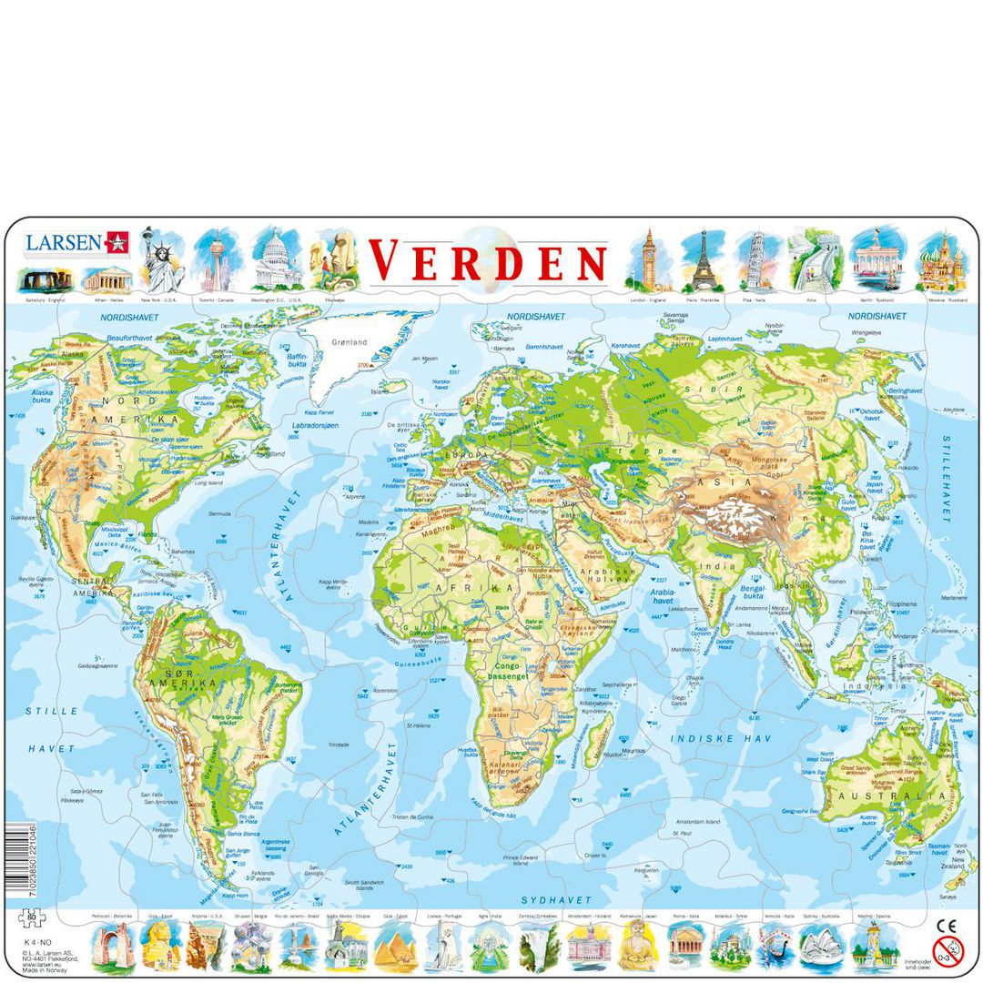 Puslespill EGMONT kart 80 biter produktbilde