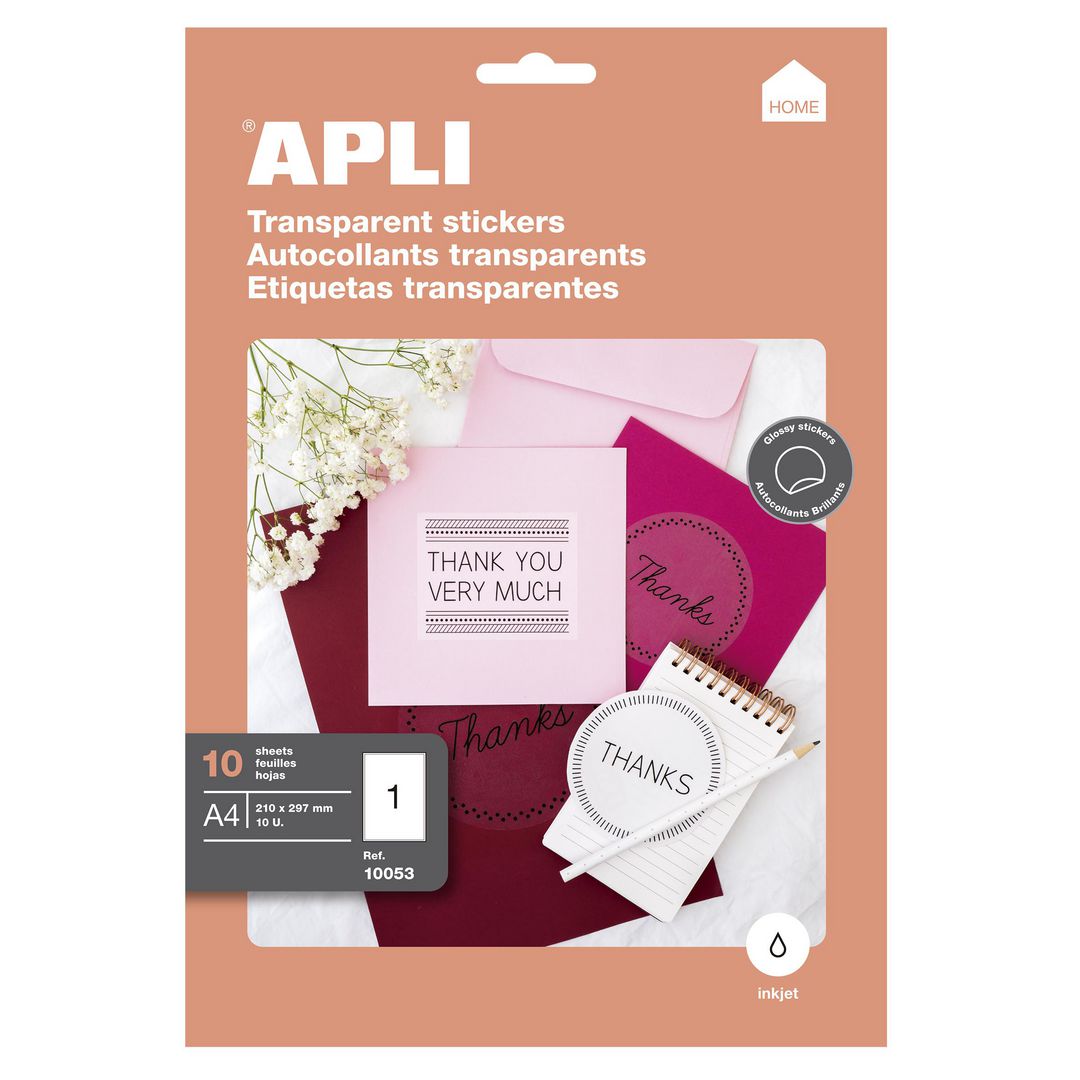 Etikett APLI transparent 210x297 (10) produktbilde
