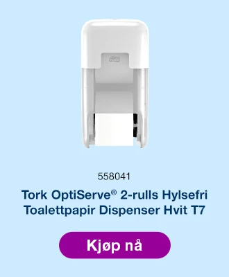 Tork OptiServe 2-rulls Hylsefri Toalettpapir Dispenser Hvit T7