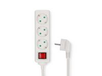 Forgrener NEDIS 3-veis m/bryter 5m hvit Image