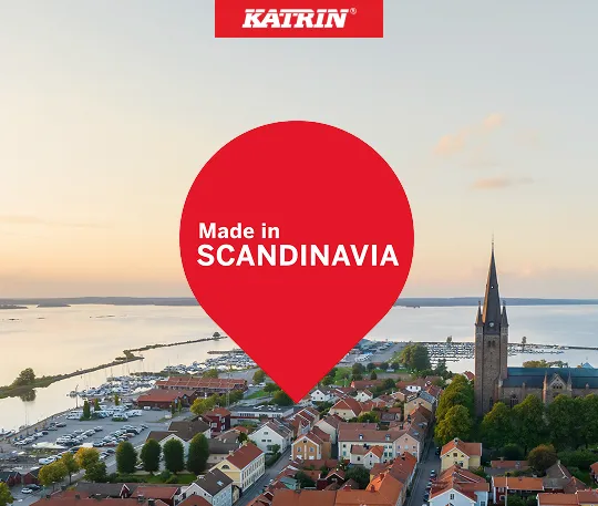 Ett sted i skandinavia, med en markør som sier 'Made in Scandinavia' og i topp midten står det Katrin