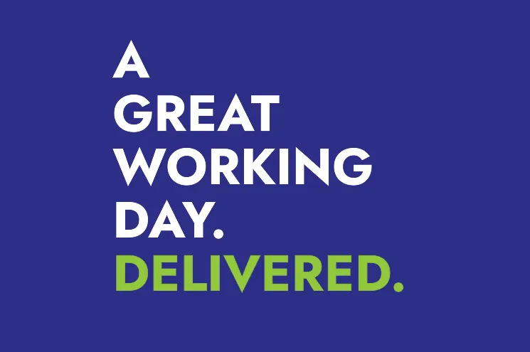 Bilde som sier 'A great working day delivered'