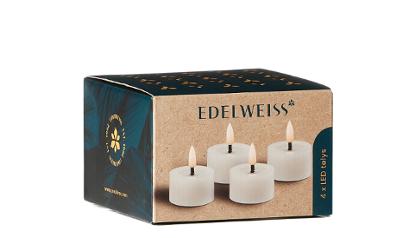 Telys Edelweiss Led 4,5x2,5cm hvit (4) Image