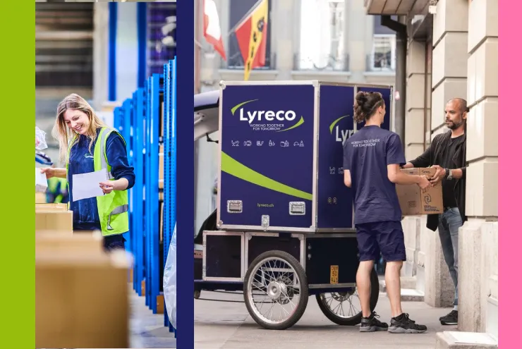 En Lyreco ansatt som leverer varer til en kunde